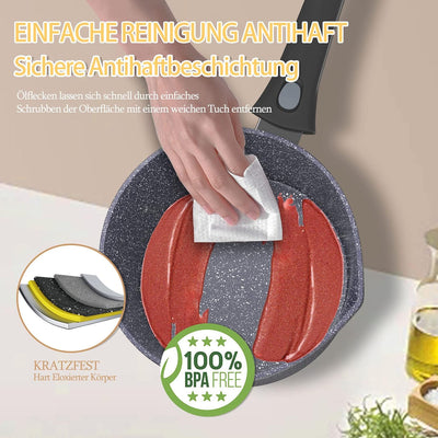 Milchtopf Induktion Homelux Topf mit Ausgiesser,Kochtopf Klein,Stielkasserolle 16cm 1.5L Kasserolle