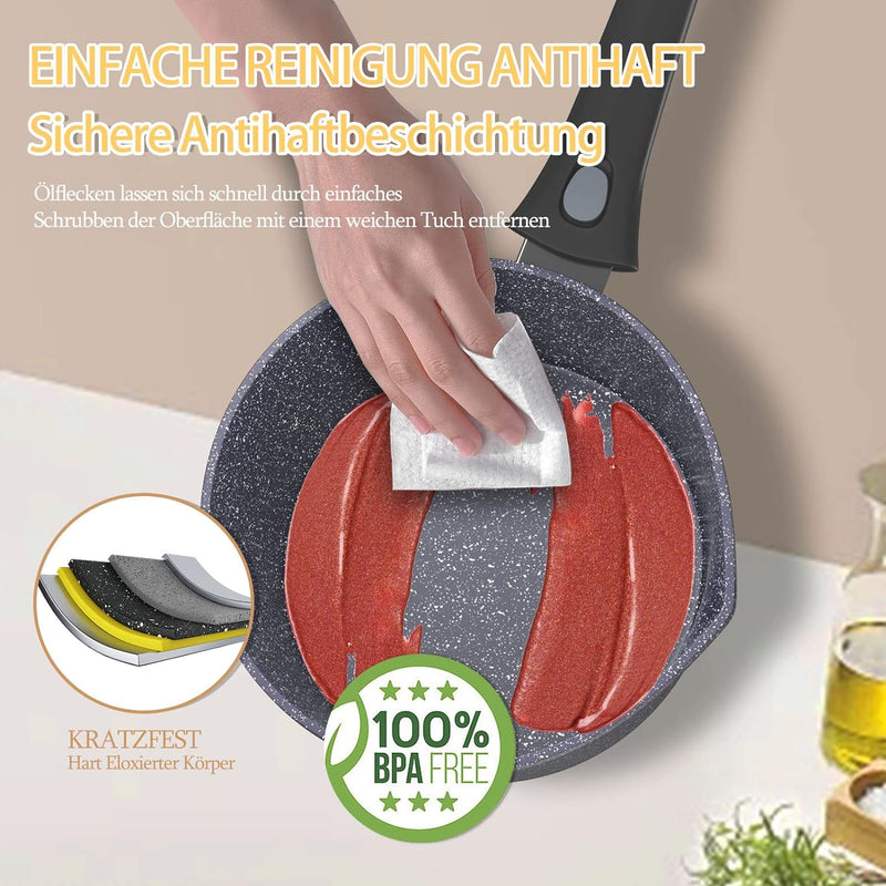 Milchtopf Induktion Homelux Topf mit Ausgiesser,Kochtopf Klein,Stielkasserolle 16cm 1.5L Kasserolle