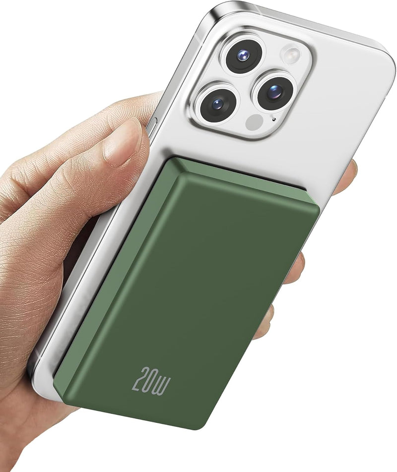 Ntaanoo Power Bank Fast Wireless Charging 10000mAh,Grün, Grün