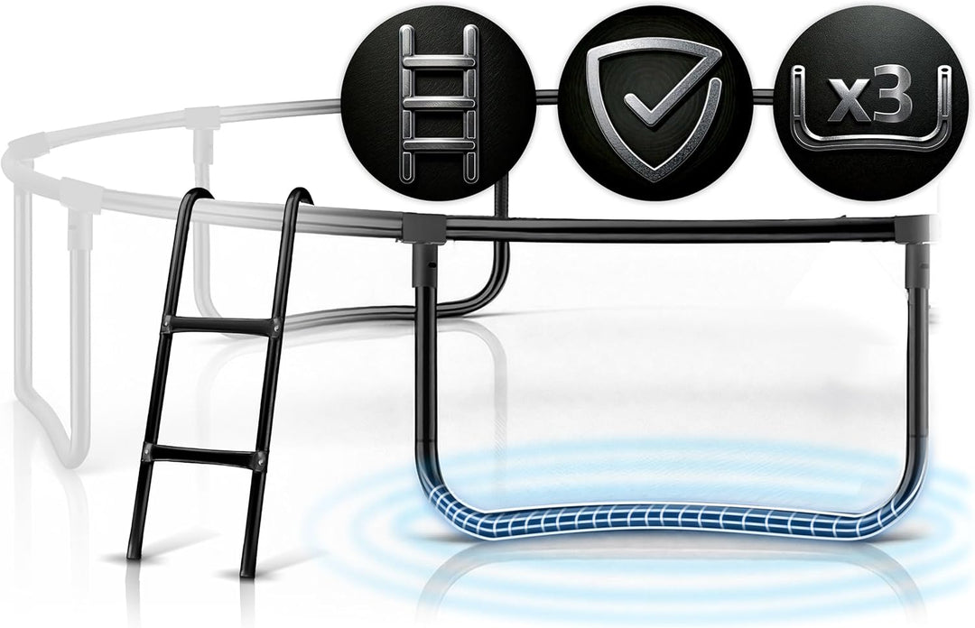 Neo-Sport Trampolin Outdoor Kinder Gartentrampolin Sicherheitsnetz Innen Leiter Gepolsterte Stangen