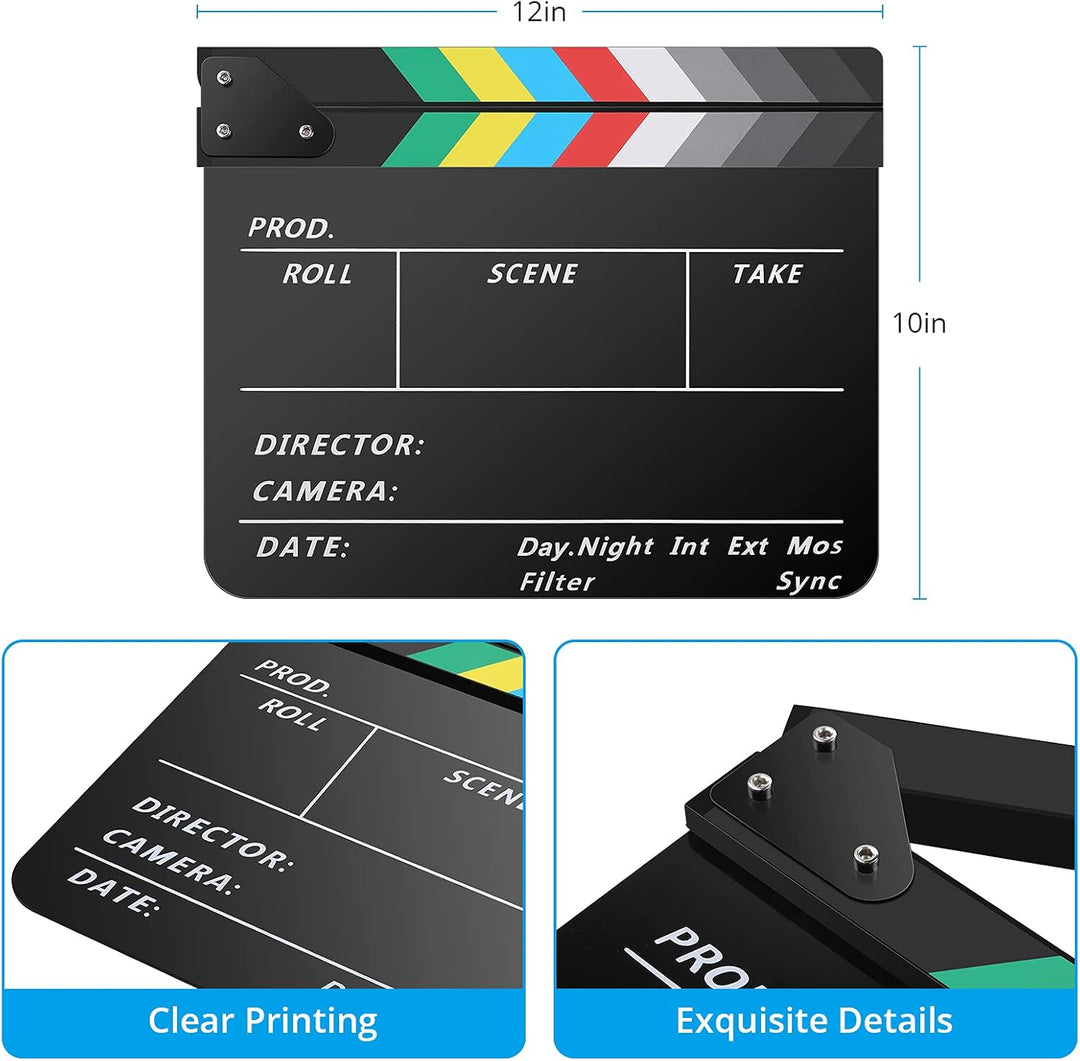 Kinematographische Film Clapper, Acryl Trockene Schindel Acryl Kunststoff Film Ciak, Multicolor CF04