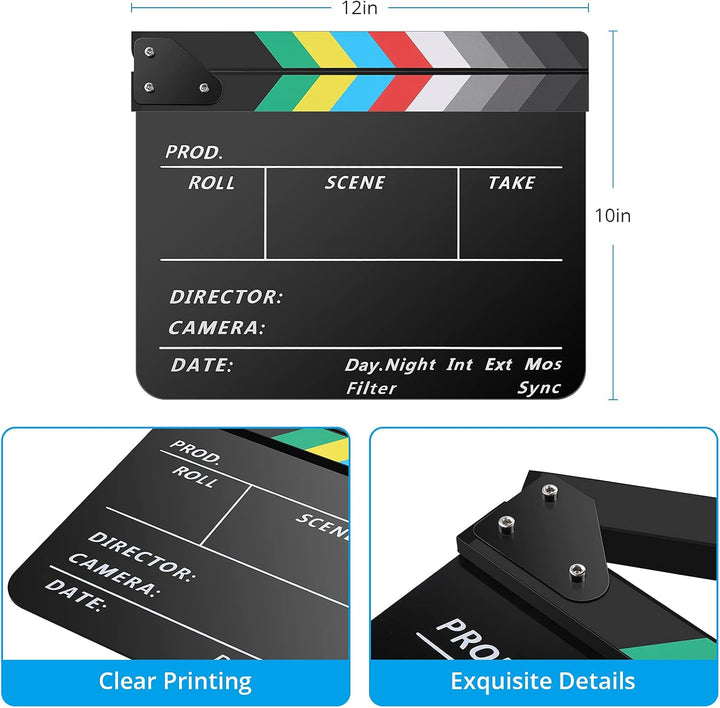Kinematographische Film Clapper, Acryl Trockene Schindel Acryl Kunststoff Film Ciak, Multicolor CF04