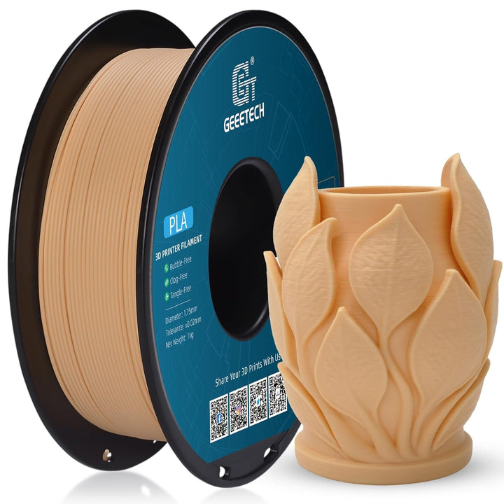 GEEETECH Matte PLA Filament, 3D-Drucker PLA Filament 1 kg Spule, Genauigkeit +/- 0,03 mm, Hautfarbe,
