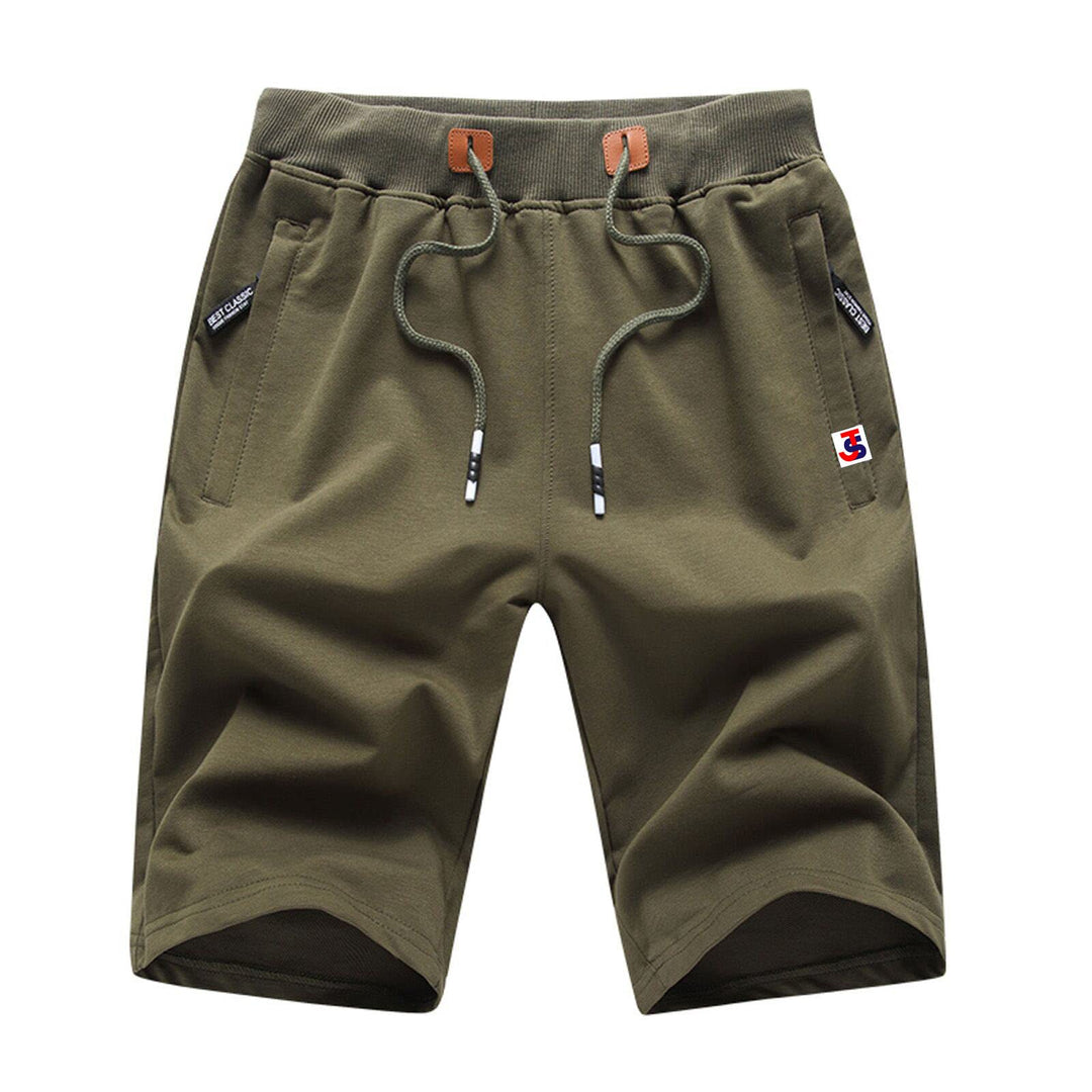JustSun Sport Shorts kurze hosen Herren Baumwolle Mit ReissverschlussTaschen S Armeegrün 05, S Armee