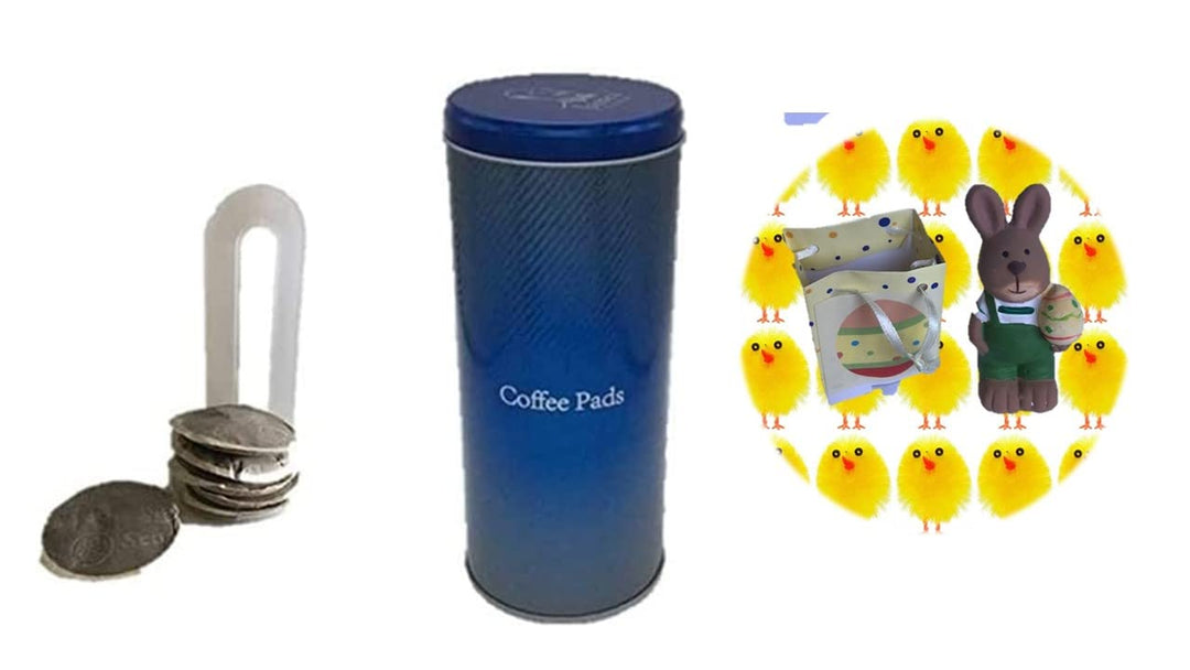Kaffeepaddose - Kaffeepads Dose hält die Pads länger frisch - Pad Dose für Kaffeepads + Oster Deko K