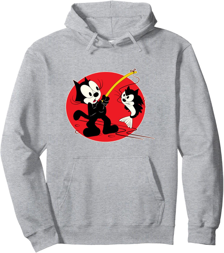 Felix Katze Cartoon Angeln Katze Fisch sieht aus wie Felix Vintage Pullover Hoodie