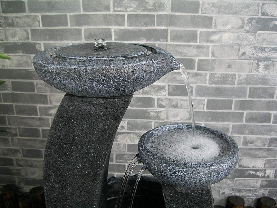 Solarspringbrunnen Solarbrunnen Cascade Garten Brunnen Kaskade Komplettset für Garten und Terrasse T