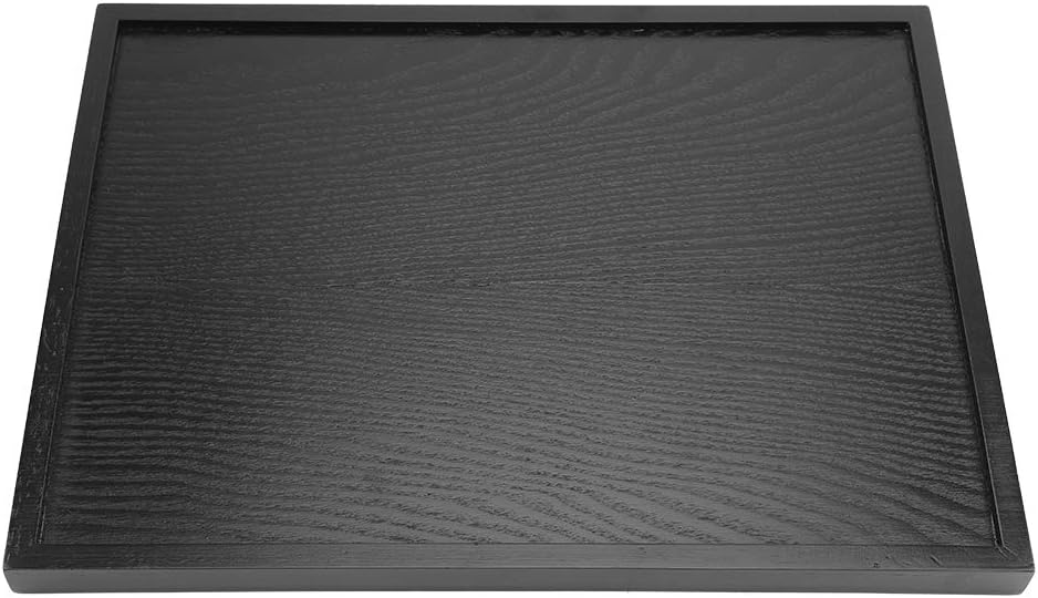 Raguso Rechteckform Tablett Schwarz Massivholz Tee Tablett Kaffee Snack Essen Mahlzeiten Mehrzweck-S