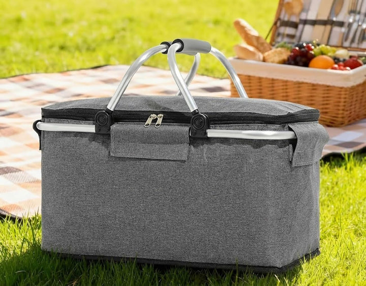 Einkaufskorb Faltbar, Einkaufskorb mit Kühlfunktion, Thermo als Picknickkorb, Tragekorb, für Picknic