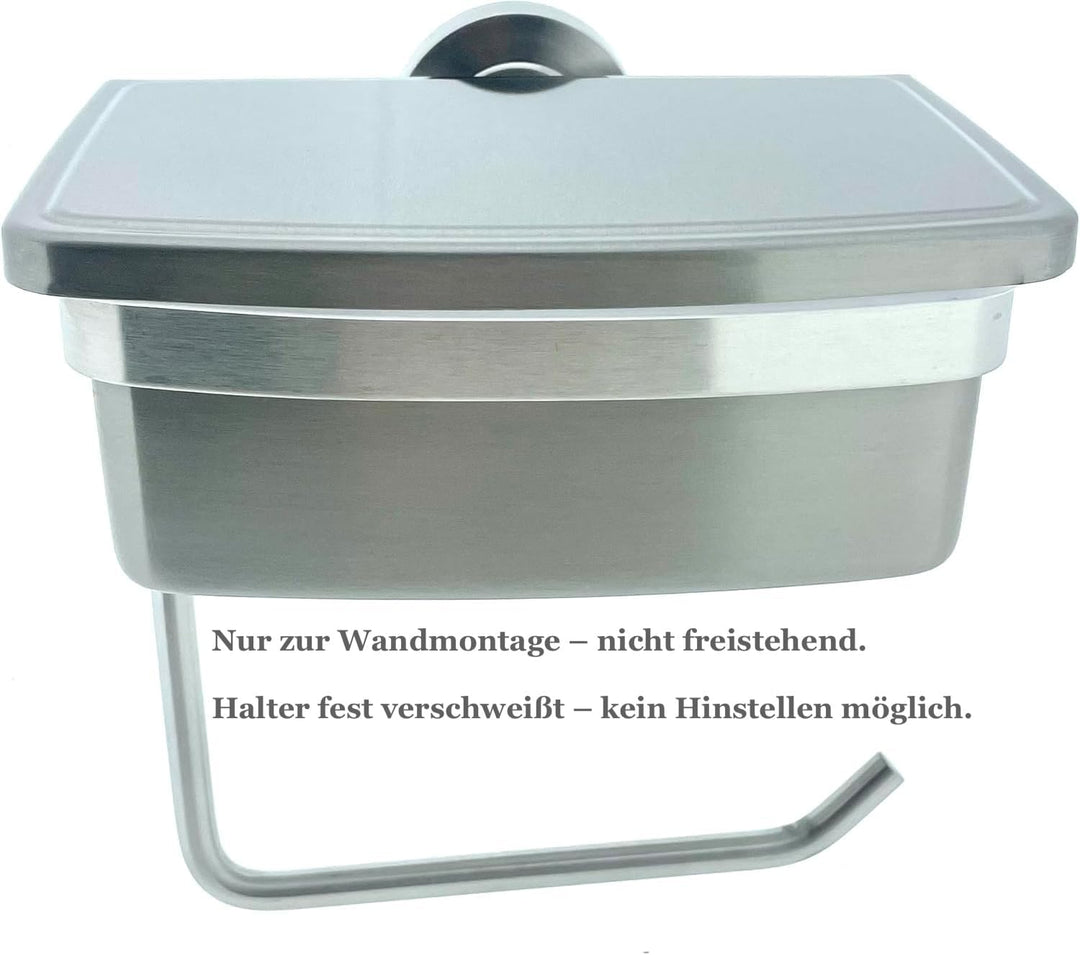 RB&G Premium Feuchttücherbox- aus hochwertigem Edelstahl/kein Austrocknen der Tücher zur Wandmontage