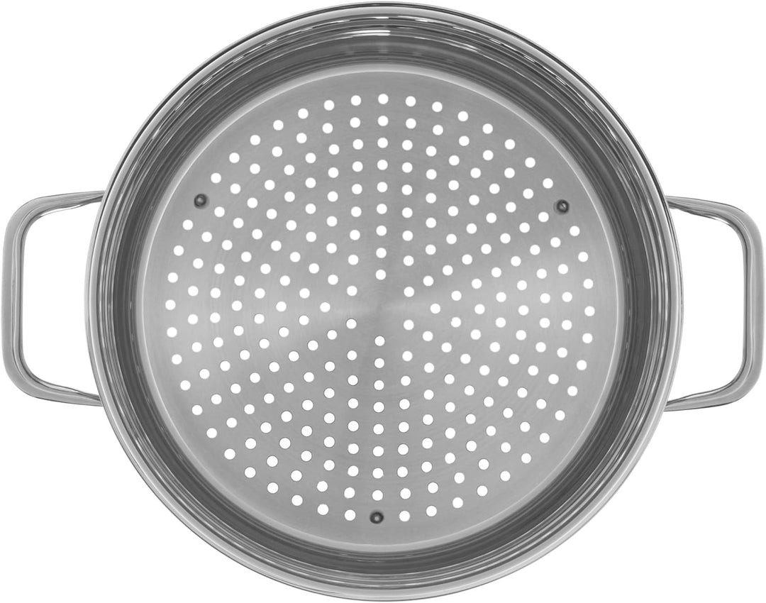 WMF Compact Cuisine Gemüse-/ Kartoffeldämpfer 24 cm, Dampfgarer Einsatz für Topf, Cromargan Edelstah