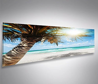 islandburner Bild Bilder auf Leinwand Palmenstrand Panorama Karibik XXL Poster Leinwandbild Wandbild