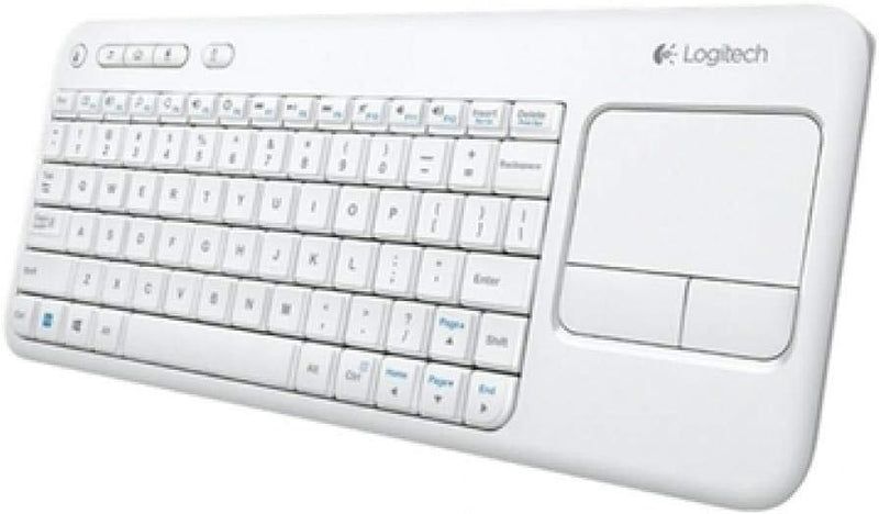 Logitech K400 Plus Kabellose Touch-TV-Tastatur mit integriertem Touchpad, Spanisches QWERTY-Layout -