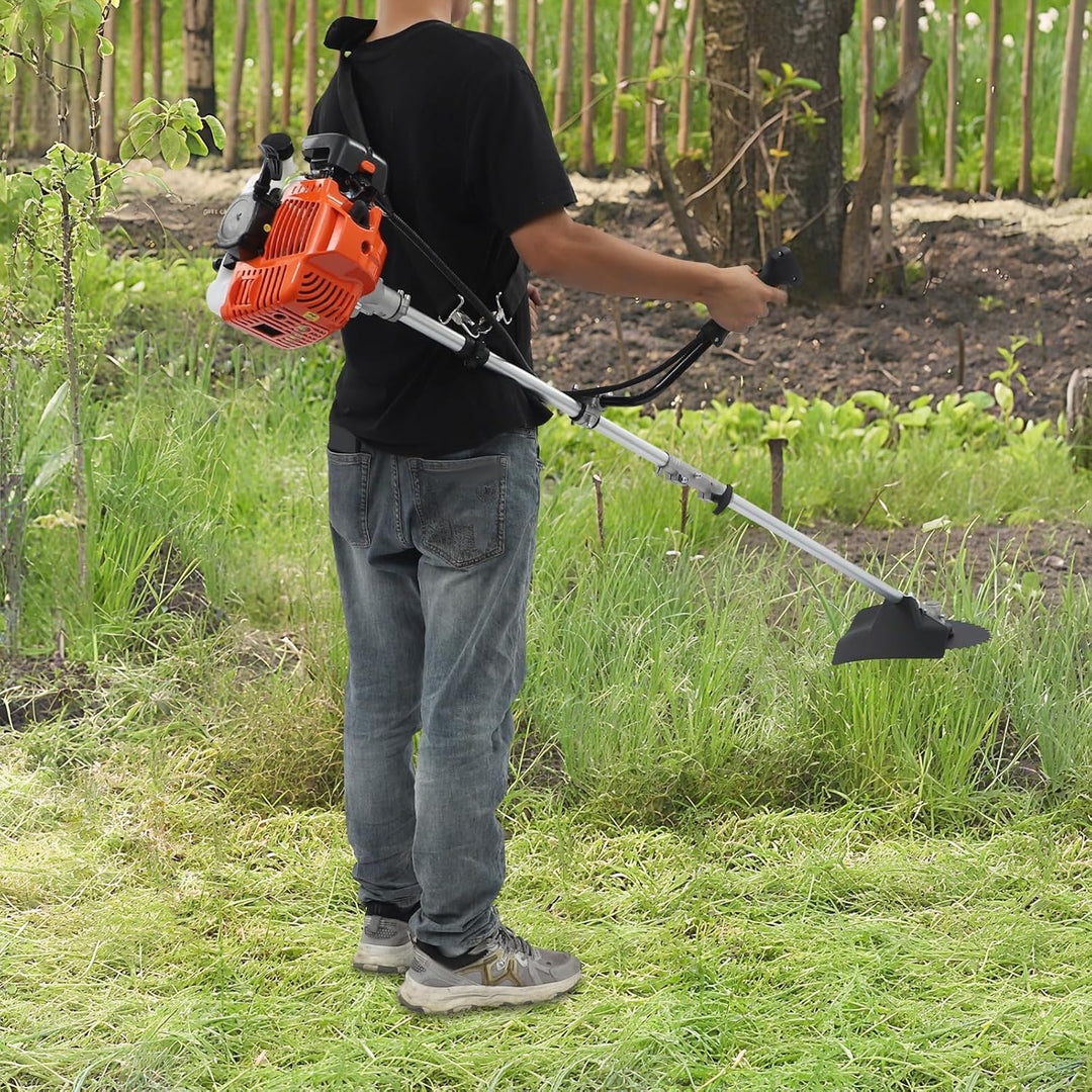 Rasentrimmer 42.7CC Benzin Kantenschneider mit 3-in-1-Schnittkopf und Luftkühlung System für Wäldern