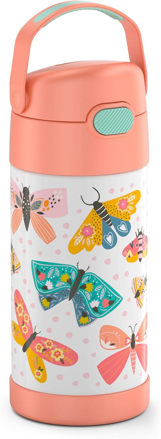 THERMOS FUNTAINER 12 Ounce Stainless Steel Kids Bottle, Pastel Delight