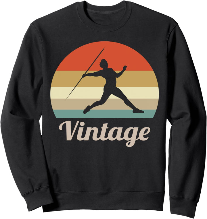 Speerwerfen Speerwurf Speerwerfer Speer Werfen Retro Vintage Sweatshirt