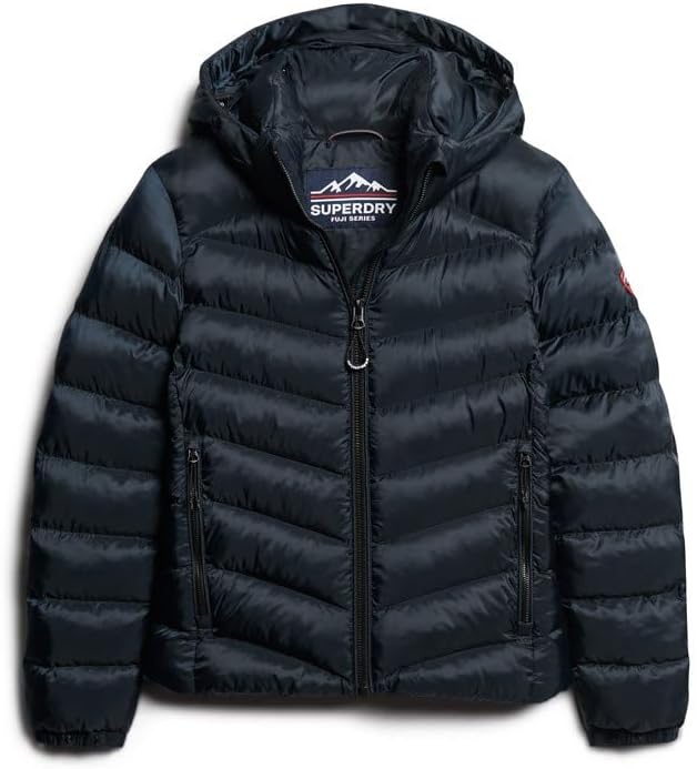 Superdry Damen Kapuzenjacke mit Fuji-polsterung Jacke 38 finster marineblau, 38 finster marineblau