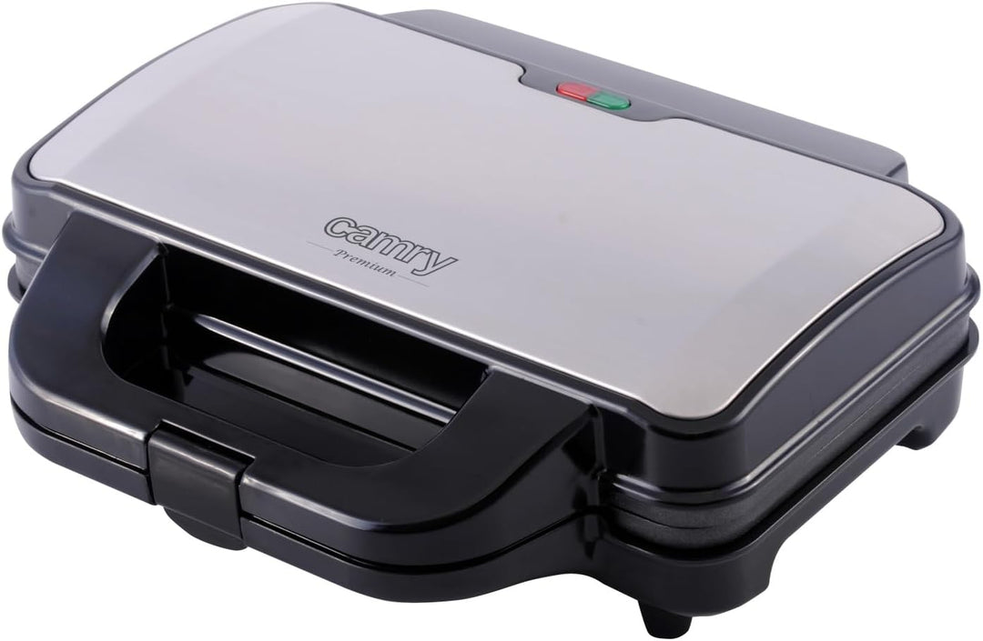 CAMRY CR 3054 Sandwichmaker XL, Toaster, 1300 W, Grillplatte mit feuerfestem Griff, Kontaktgrill mit