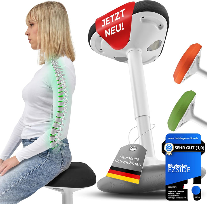 EZSIDE SMART-Sitzen: Bürohocker | Hocker | Sitzhocker ergonomisch mit Schwingeffekt | Ergonomischer