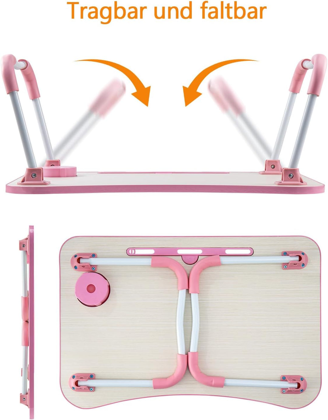 Laptoptisch Betttablett Tablet-Ständer & Becherhalter – Laptop Tisch für Bett, Sofa & Boden (60 x 40