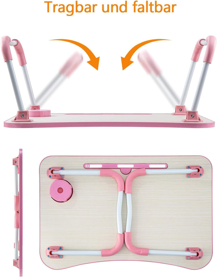 Laptoptisch Betttablett Tablet-Ständer & Becherhalter – Laptop Tisch für Bett, Sofa & Boden (60 x 40