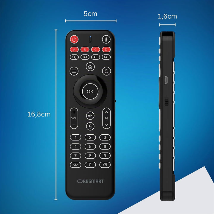 Orbsmart AM-1 Pro kabellose Airmouse mit Deutscher Mini-Tastatur