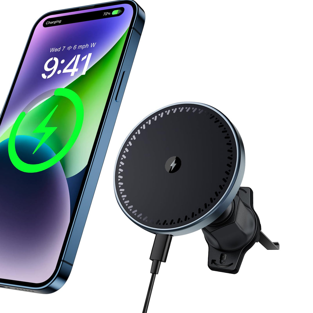 Beeasy 15W MagSafe Autohalterung Ladegerät, Magnet Auto Handyhalterung mit Ladefunktion, Kfz Qi Lade