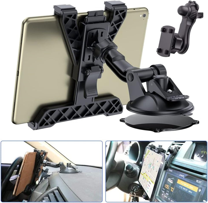 Tablet Halterung Auto, 360° Drehbare Verstellbare iPad Autohalterung, Universal Armaturenbrett Winds