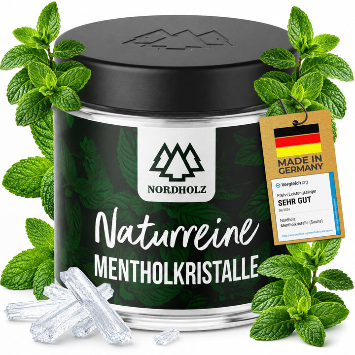 Mentholkristalle [50gr] für Sauna in Premium Qualität aus 100% Minzöl - Befreit die Atemwege und sor