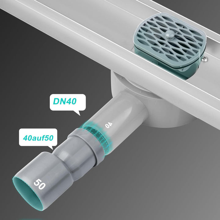 Duschrinne 70cm Edelstahl Bodenablauf 2-in-1 doppelseitig, Flieseneinsatz Ablaufrinne,schnelle Entwä