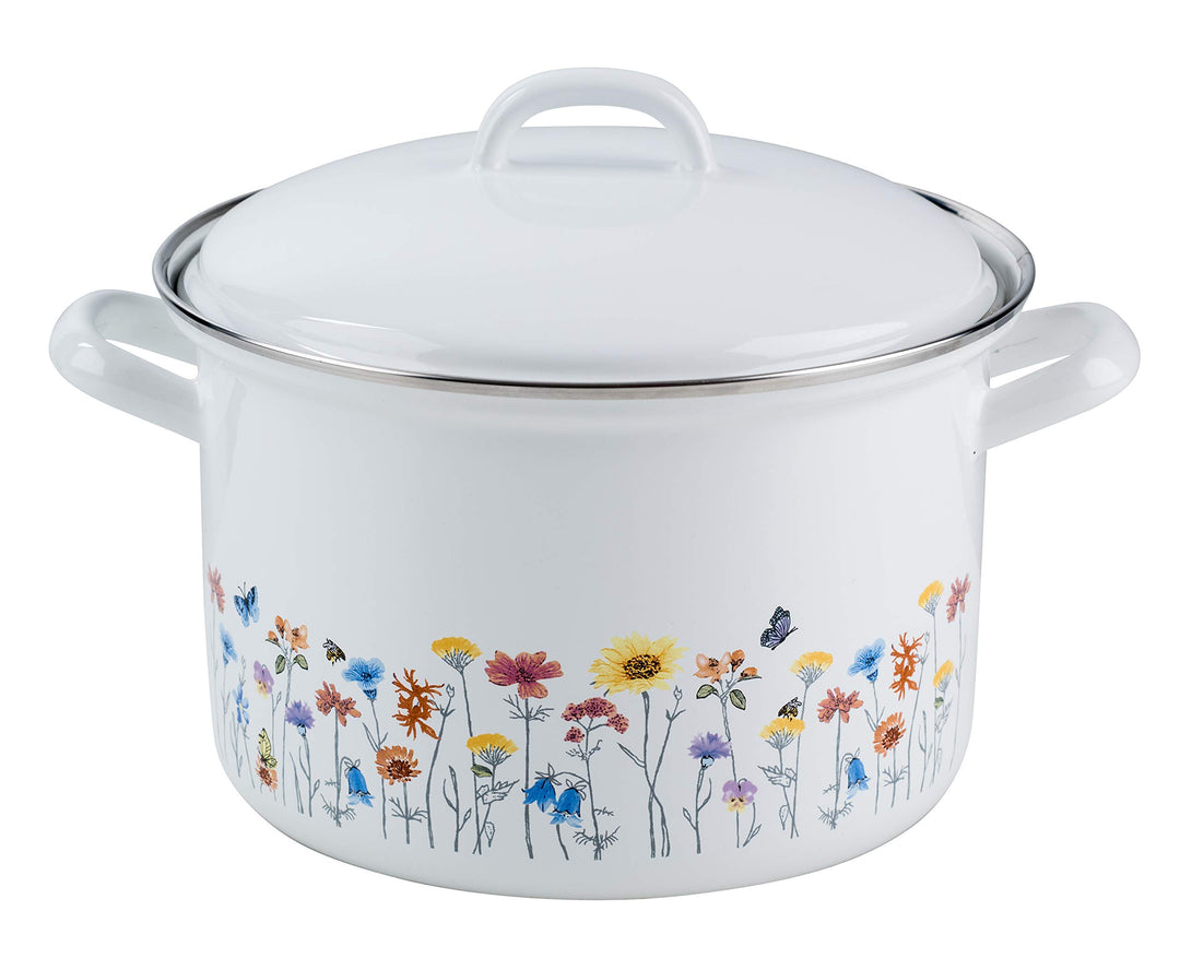 Riess, 0125-070, Fleischtopf mit Deckel, Durchmesser 22 cm, Inhalt 4.5 Liter, Country, SONDERDEKOR F
