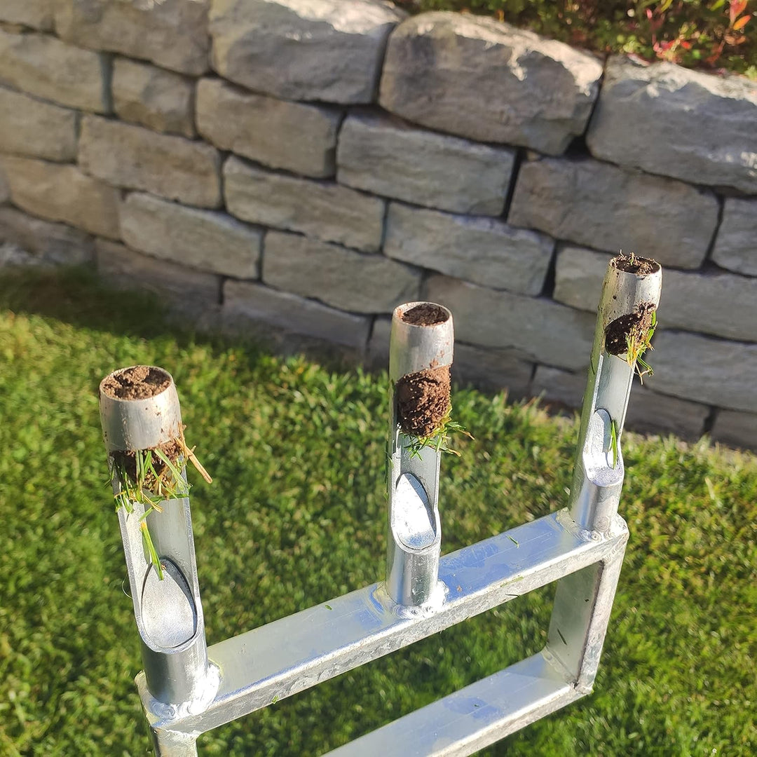 SattesGrün Rasenpflege Set bestehend aus Aerifizierer und 75cm x 35cm Rasenrakel |Rasenbelüfter Fläc