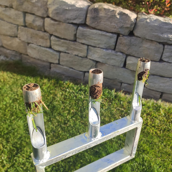 SattesGrün Rasenpflege Set bestehend aus Aerifizierer und 75cm x 35cm Rasenrakel |Rasenbelüfter Fläc