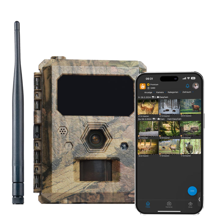 icuserver ICU CLOM EasyCam 50° Erfassungswinkel Winkel, ICU Wildkamera mit 16GB SD-Karte, 4G/LTE Int