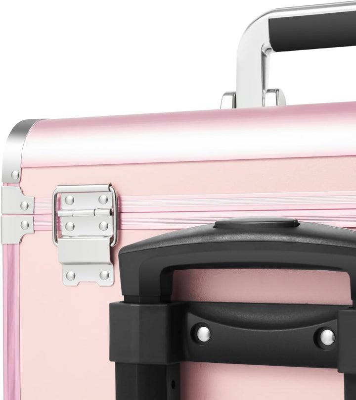 Kosmetikkoffer Trolley, Kosmetikkoffer Schminkkoffer mit 4 Rollen, Friseurkoffer Rollkoffer mit 2 Sc