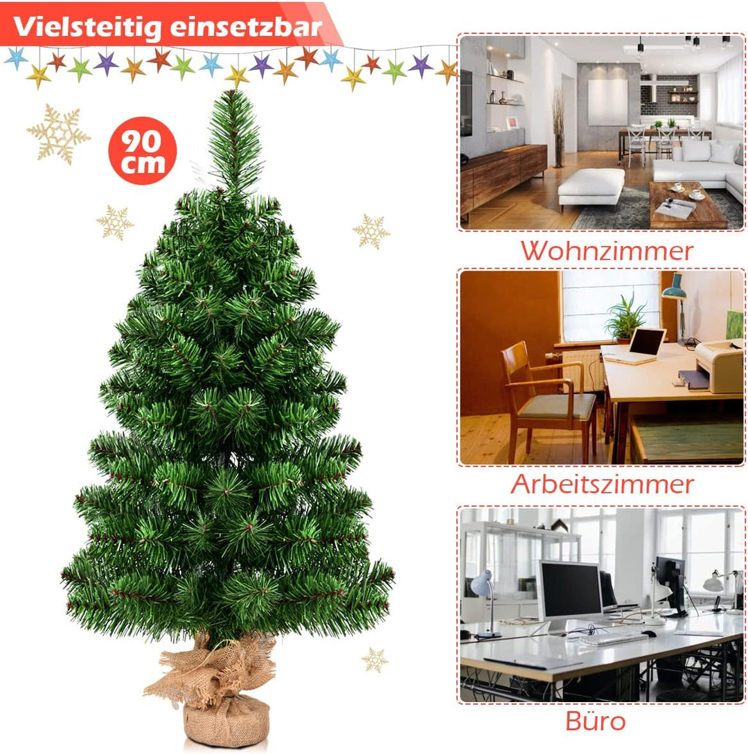 DREAMADE 60cm/90cm Mini Weihnachtsbaum, künstlicher Tannenbaum klein, Weihnachtsdeko, Tisch-Weihnach