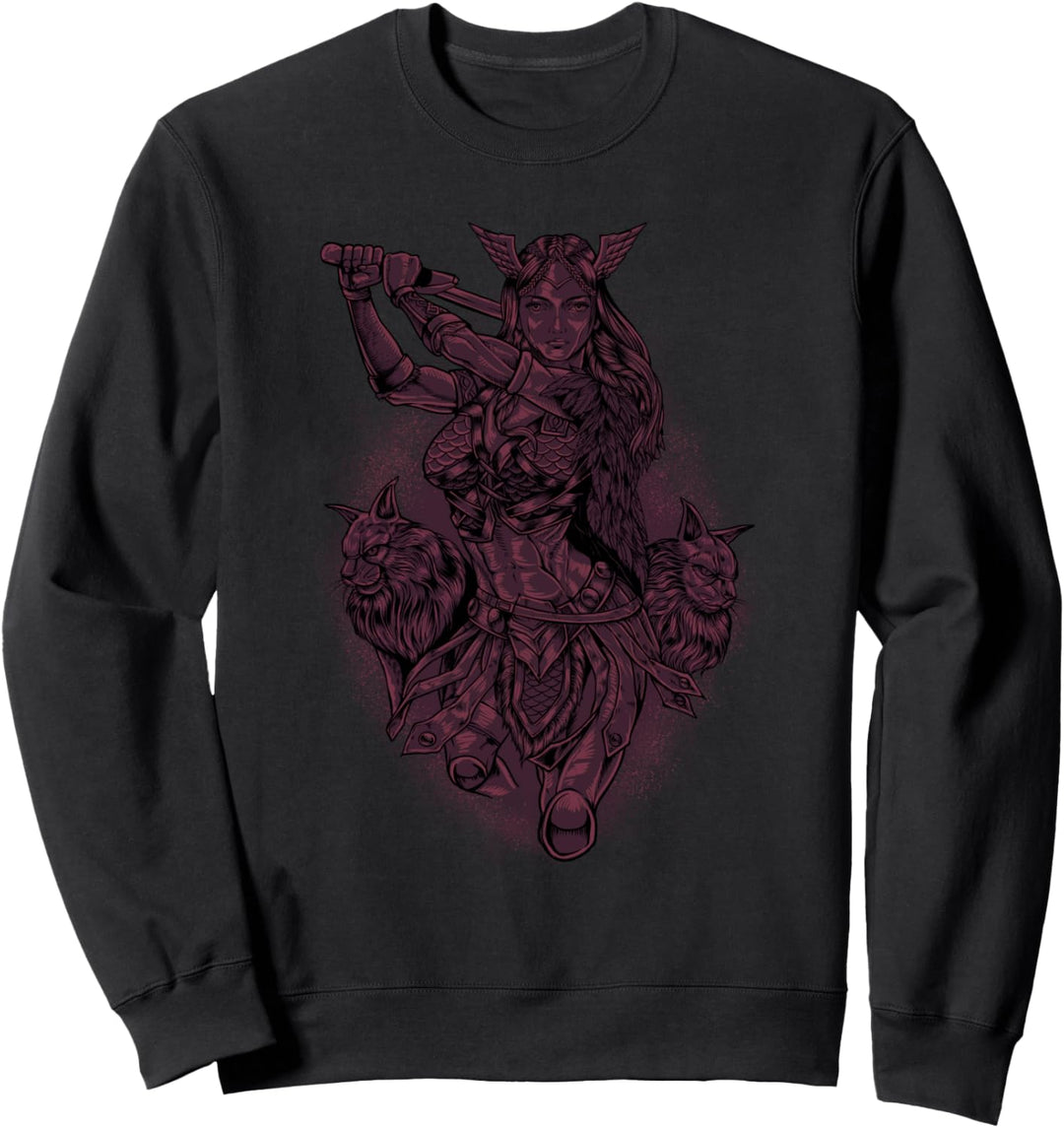 Mit Norwegischen Waldkatzen - Wikinger Liebesgöttin Freya Sweatshirt