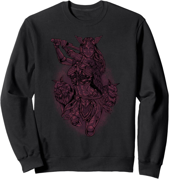 Mit Norwegischen Waldkatzen - Wikinger Liebesgöttin Freya Sweatshirt