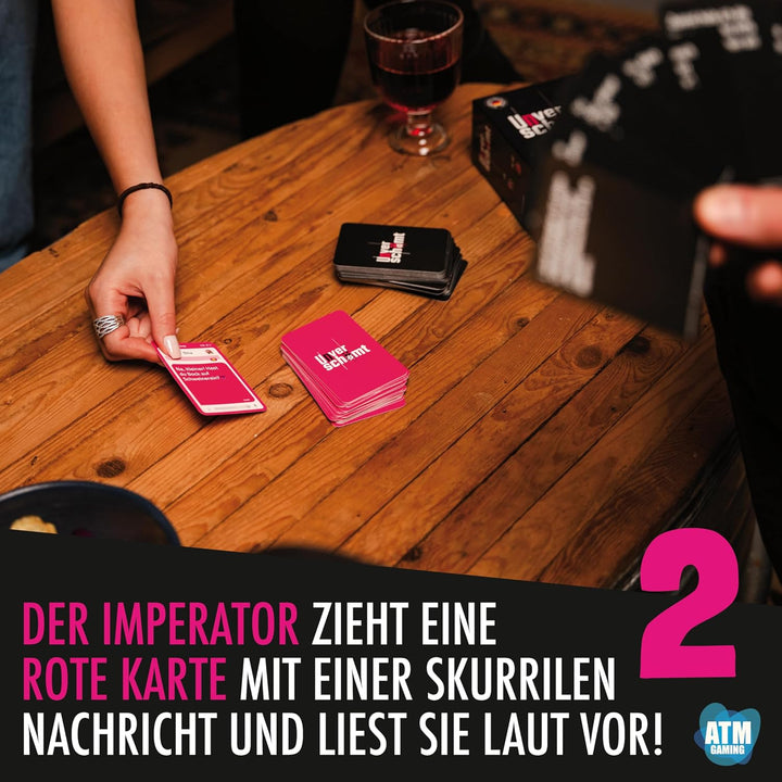 UNVERSCHÄMT Gesellschaftsspiele für Erwachsene - Freundschaft Plus - Designed in Deutschland - Karte