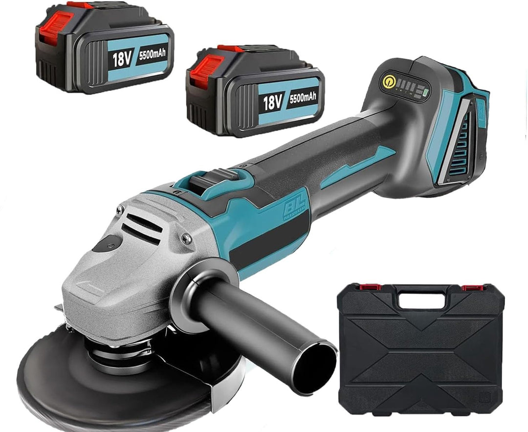 Akku Winkelschleifer, Ersatz für Makita DGA504Z, Bürstenlos Trennschleifer Scheibe 125mm, mit 2x5500