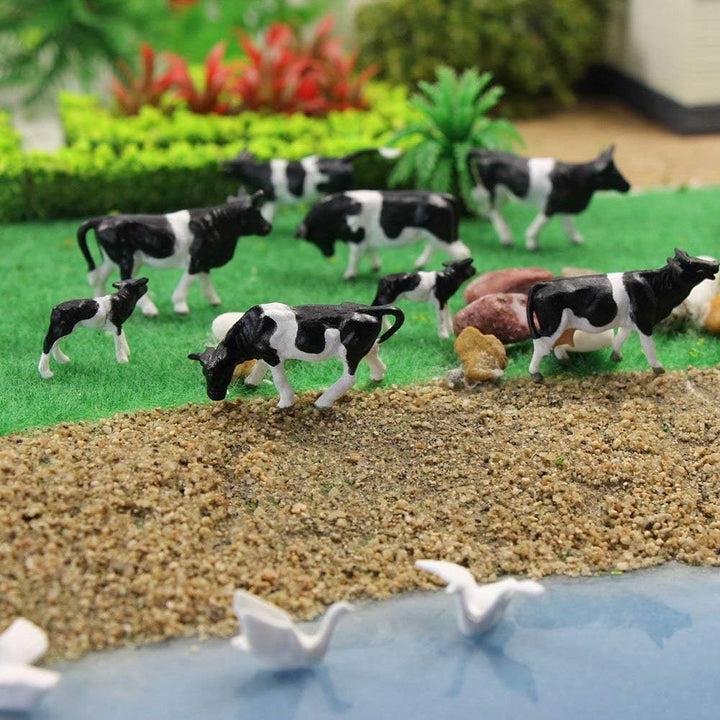 36Stk. Verschiede Kühe Rinder Figuren Bunt Tierfiguren Spur H0 1:87 Bauernhof Dekor Modellbau zubehö