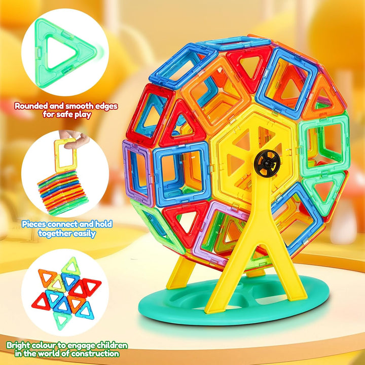 COOLJOYA Magnetische Bausteine 42 Teile | STEM Magnet Bausteine für Kinder | Magnet Montessori Spiel