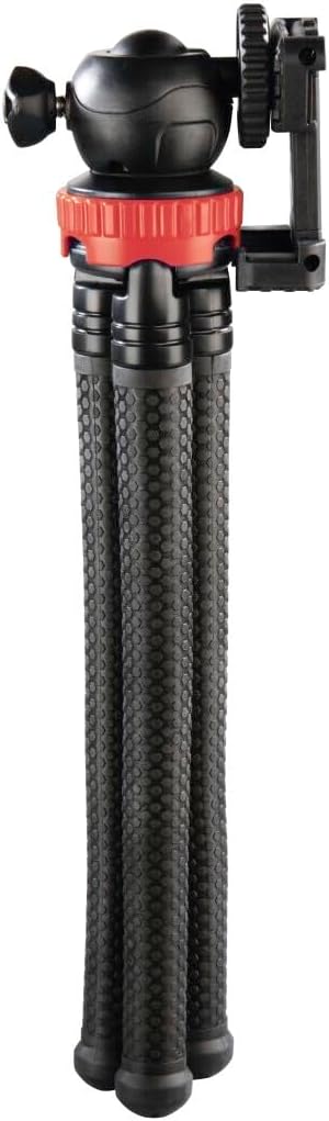 Hama Stativ Flexpro (für Smartphone, GoPro und Kameras, mit Gelenkfüssen, Höhe 27 cm) schwarz/rot sc