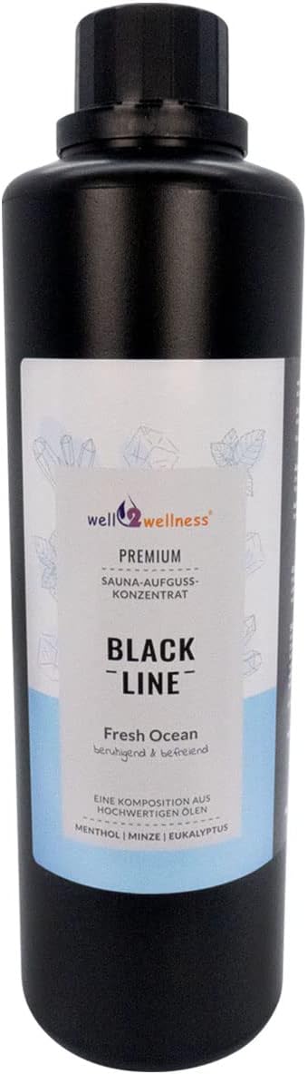 Black Line Saunaaufguss Saunaduft Geschenkset 3 x 500 ml mit Happy Planet, Tropical Feeling und Fres