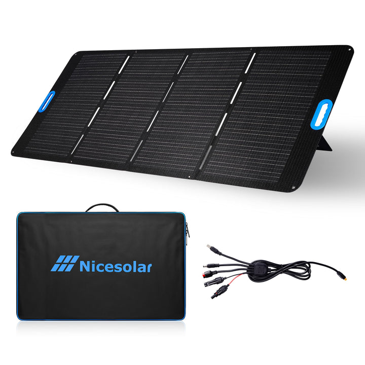 Nicesolar Solarpanel Faltbar 200W Solarmodul für Tragbare Powerstation Solargenerator 200W-PERC, 200