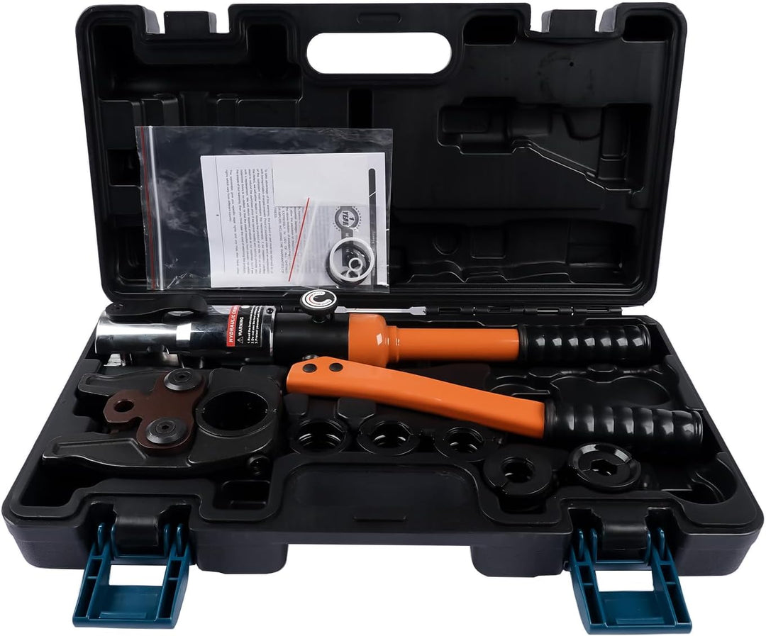Presswerkzeug V-Kontur Profi Presszange (hydraulisch) 12-15-18-22-28 Set Presswerkzeug mit 360° dreh
