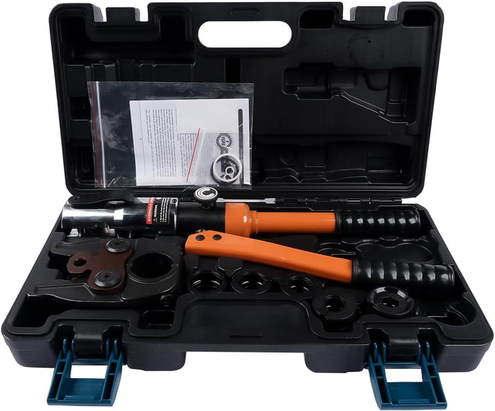Presswerkzeug V-Kontur Profi Presszange (hydraulisch) 12-15-18-22-28 Set Presswerkzeug mit 360° dreh