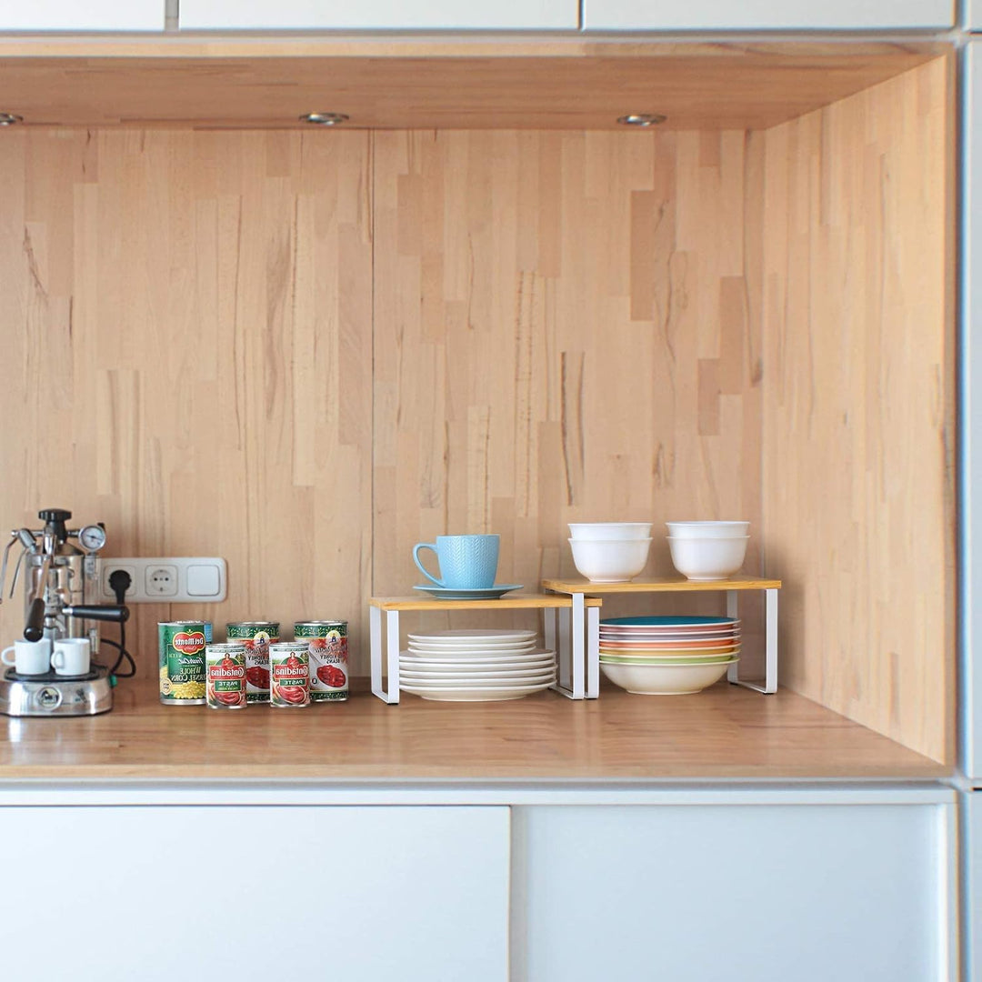 LIANTRAL Küchen Organizer, Küchenschrank Organizer 2er Set, Erweiterbar & Stapelbar Gewürzregale Küc
