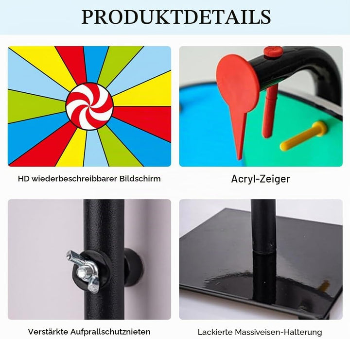Glücksrad Zum Drehen, 30cm Glücksrad Zum Selbstgestalten, Drehrad, Gluecksrad Gluecksrad mit Trocken