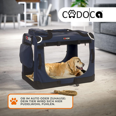 CADOCA® Hundebox Hundetransportbox faltbar robust M 60x42x44cm atmungsaktiv Transporttasche Haustier